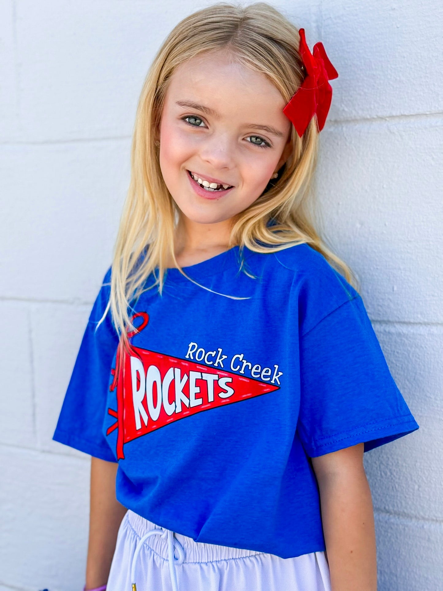 Pennant WITH BOW Spirit COMFORT COLORS Tees | Put team name/info in note box!!