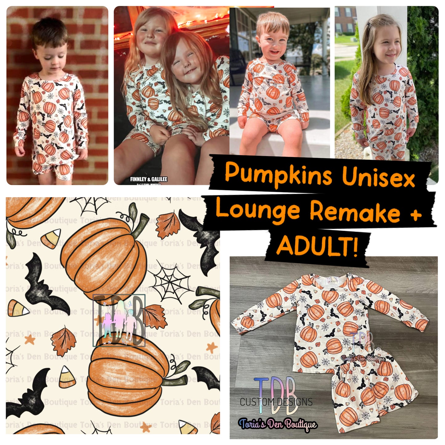 Throwback 4: Pumpkins Unisex Lounge Set (Adult & Kids! REMAKE! Pre-Order | Shipping is FREE at checkout!