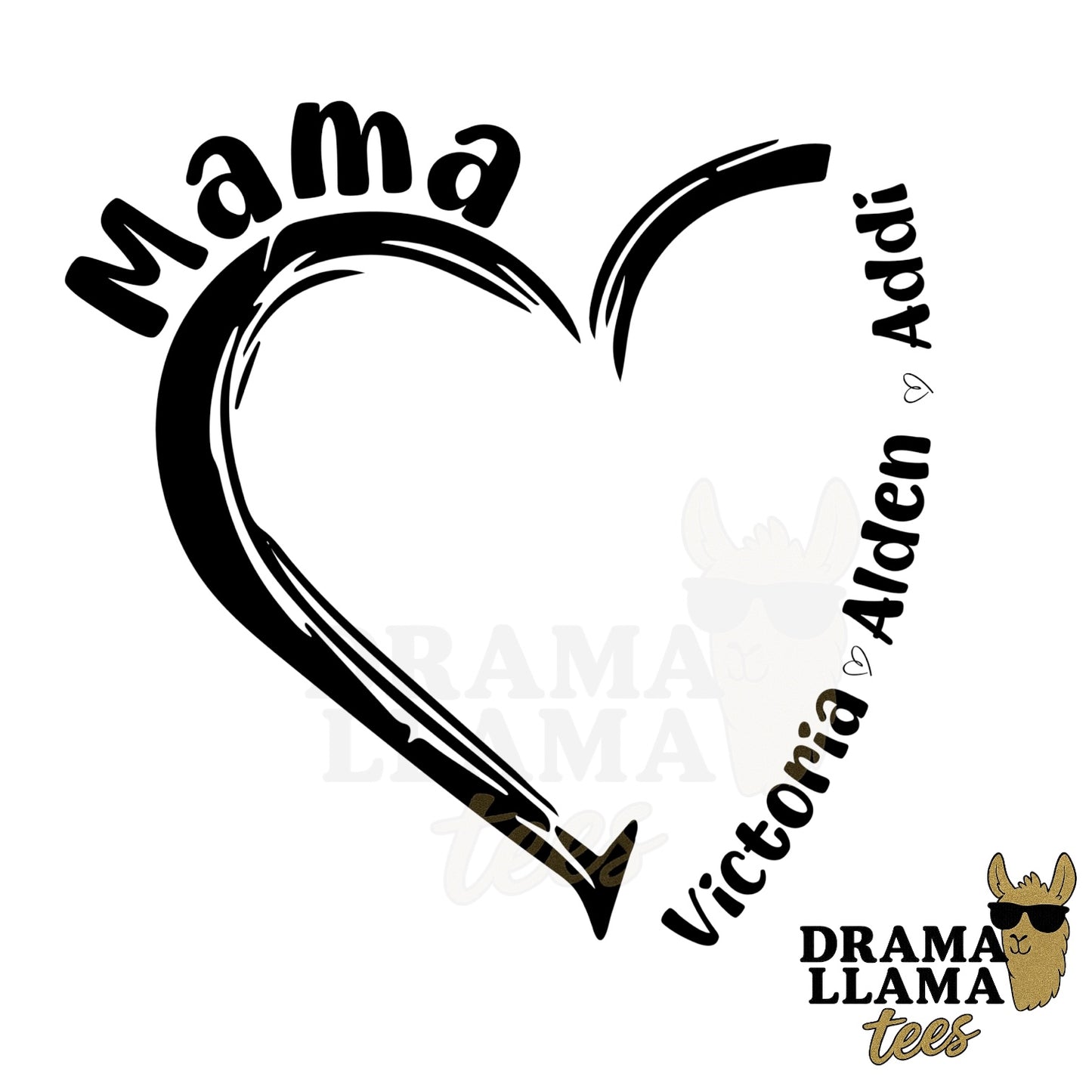 Heart Title Tees- ANY TITLE ANY COLOR (Grandma, Mama, Mommy, Nana...etc) DLTPO