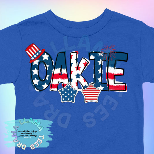 Fourth of July Name Tees *multiple color and pattern options*