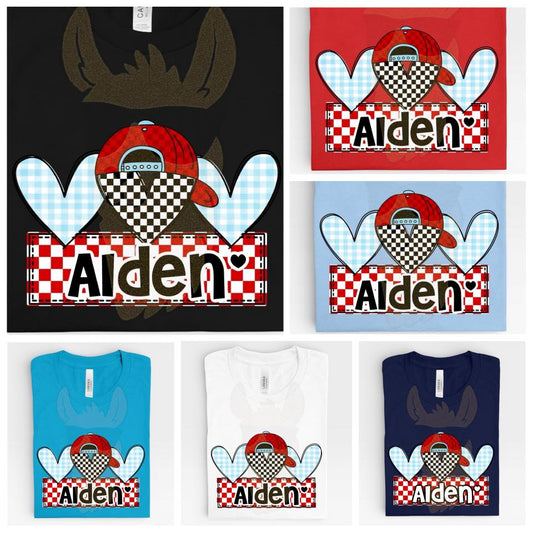 Checks Trendy Hearts Blue Personalized💥 DLTPO