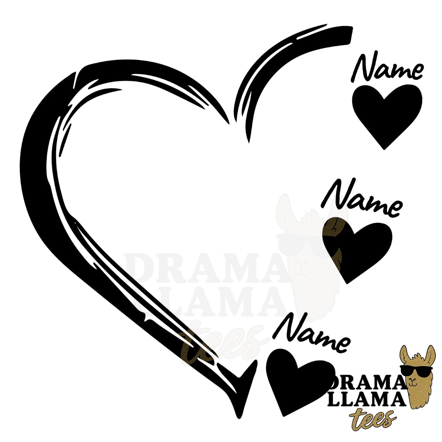 Heart Title Tees- ANY TITLE ANY COLOR (Grandma, Mama, Mommy, Nana...etc) DLTPO