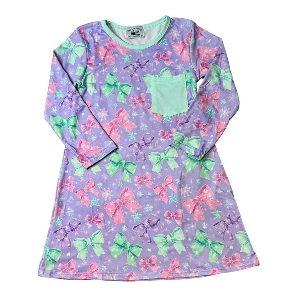 5-6 Snowy Bows Gown Exclusive  *Ready to Ship!*