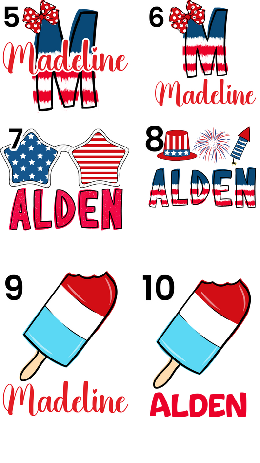 Fourth of July Designs *multiple color and pattern options*