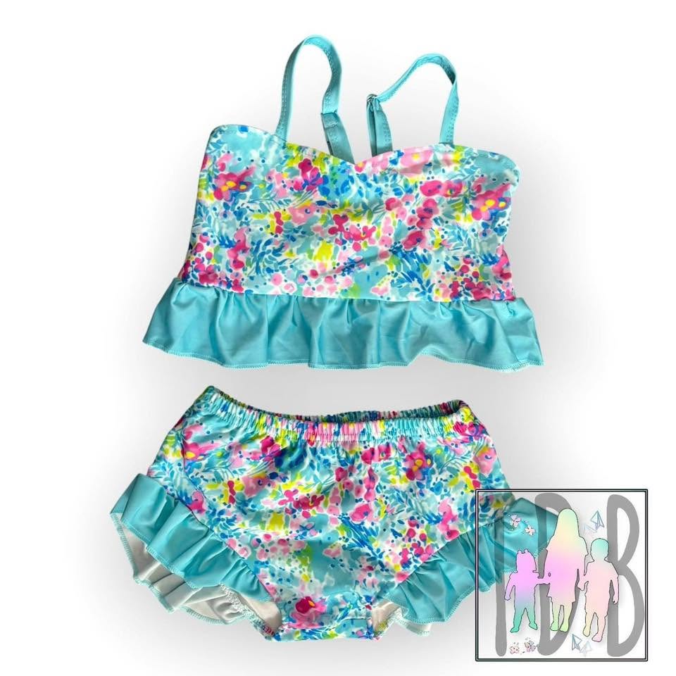 Neon Blue Florals TDB Exclusive Swim: Ready to Ship