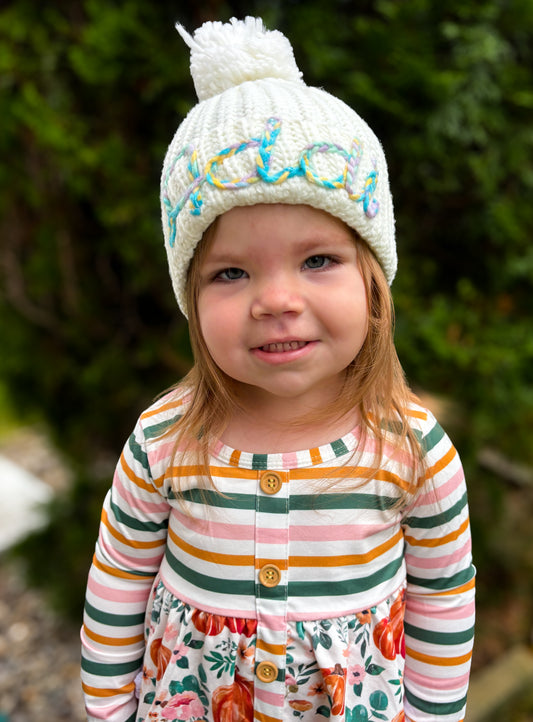 Hand Embroidered Infant/Toddler Beanie