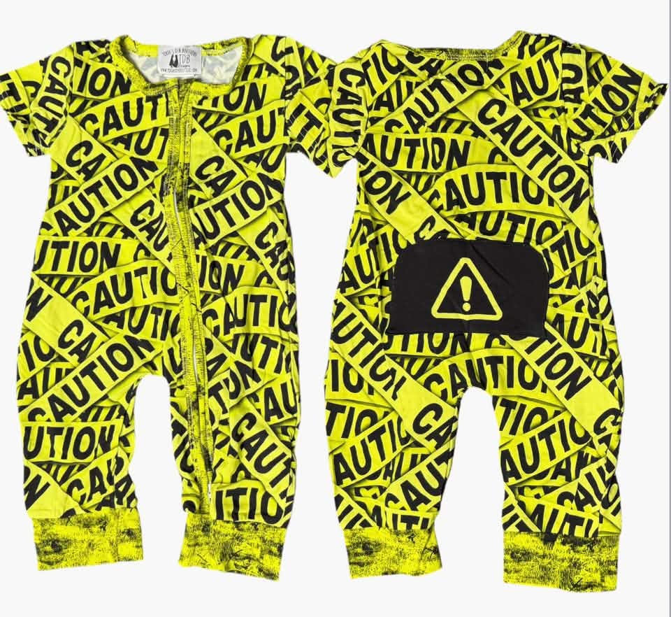 6m (3) 12m Caution Bamboo Exclusive Zippie: Ready to Ship