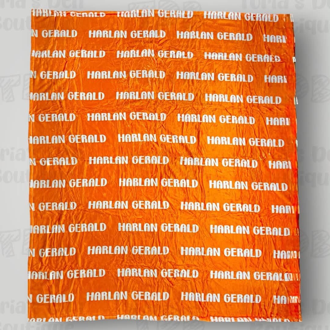 Personalized Items ~ Solid Color Repeating Name/Words Blankets ~