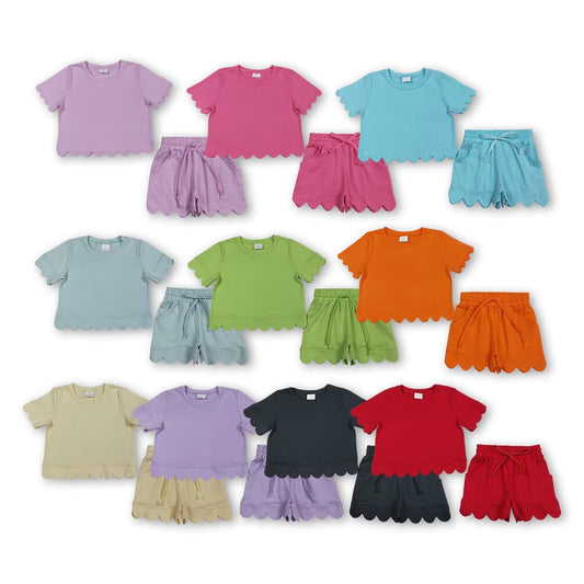 Scalloped Tops + Pocket Shorts Sets | With or Without Personalization