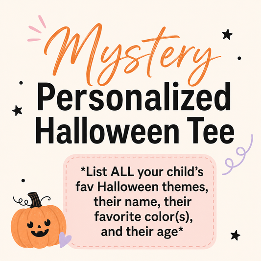 MYSTERY HALLOWEEN PERSONALIZED TEE (Short Sleeve) | Put any theme preferences in note box.
