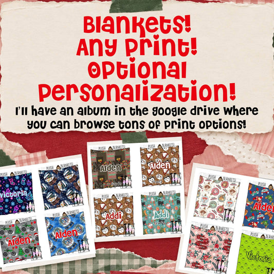 Personalized Items ~ Any Print Blankets | Upload photo of the print you want to use or email it!