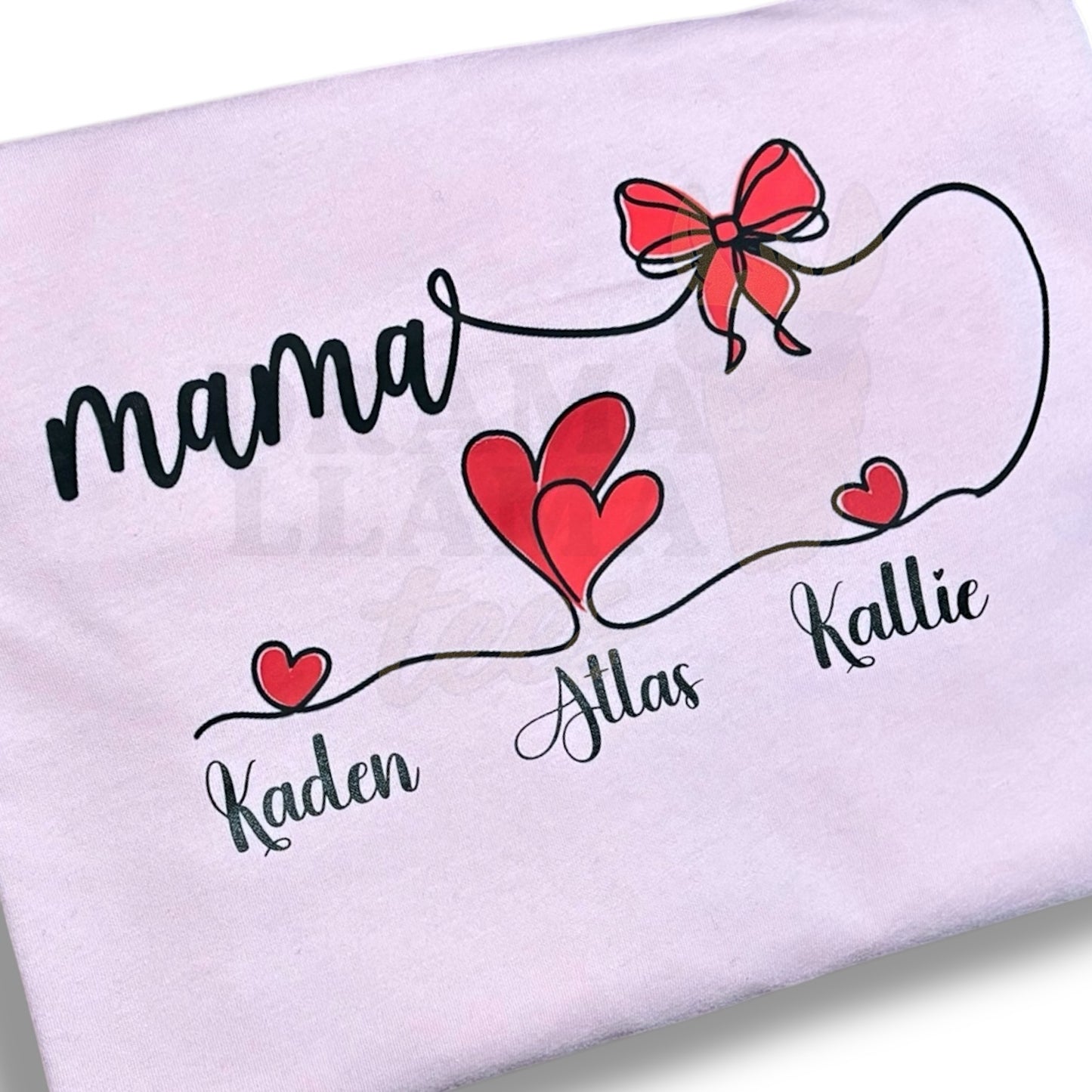 Custom Names Coquette Heart Tees💥 DLTPO *put title and name(s) in the note box*