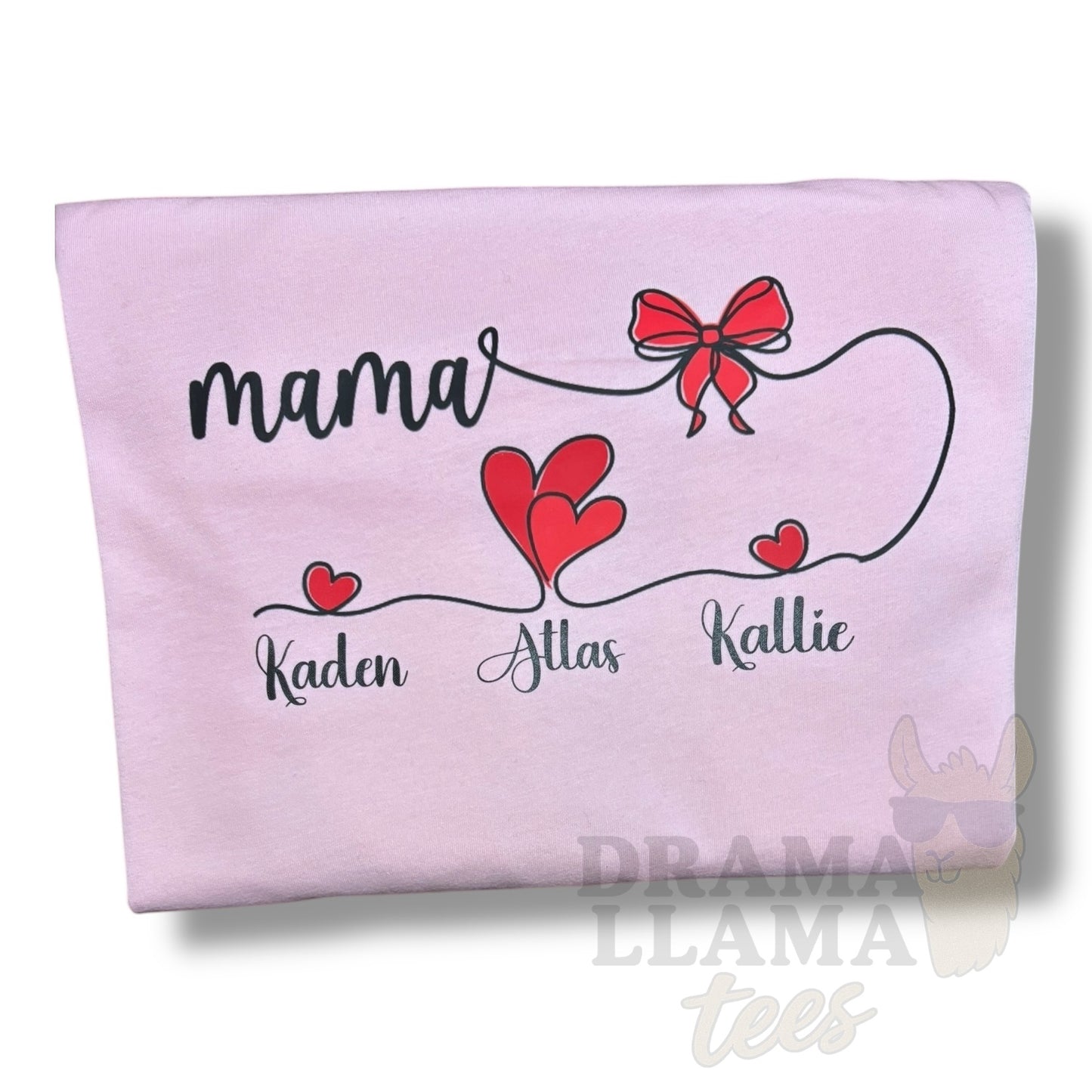 Custom Names Coquette Heart Tees💥 DLTPO *put title and name(s) in the note box*