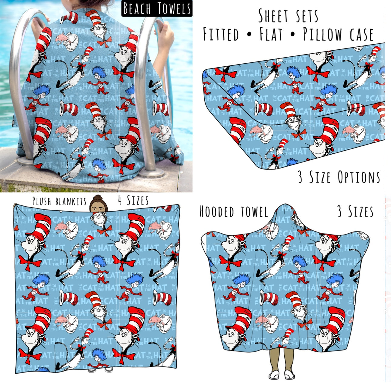 Rhyming Dr 1 Personalized Items ~ Sheets, Pillowcases, Blankets, Towels ~