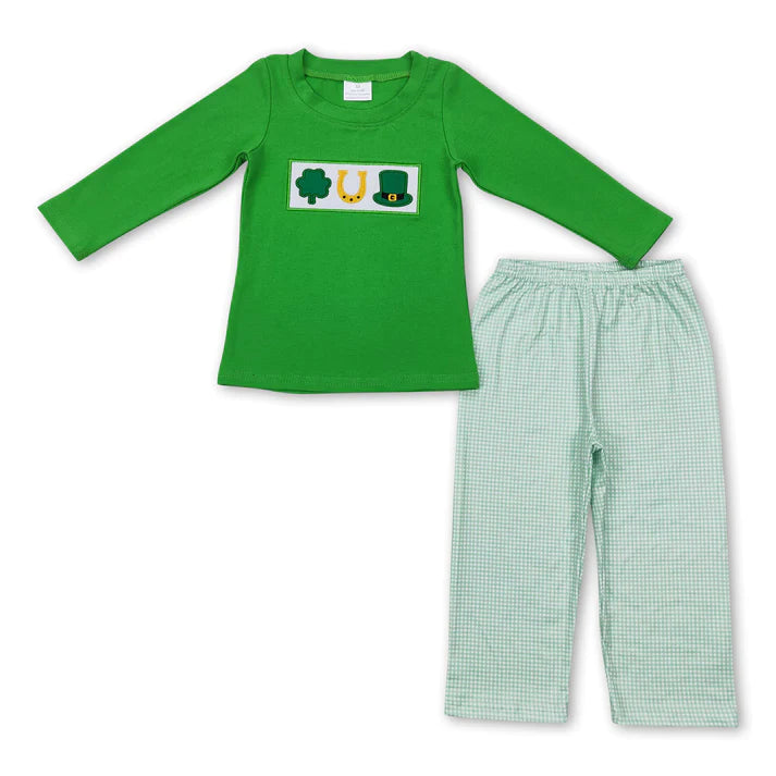 ᴡᴇᴇᴋʟʏ ᴘʀᴇ ᴏʀᴅᴇʀ St. Patrick's Day Embroidered Pants Set