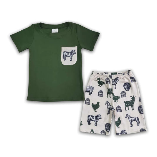 ᴡᴇᴇᴋʟʏ ᴘʀᴇ ᴏʀᴅᴇʀ Cow Pocket Tee Shorts Set