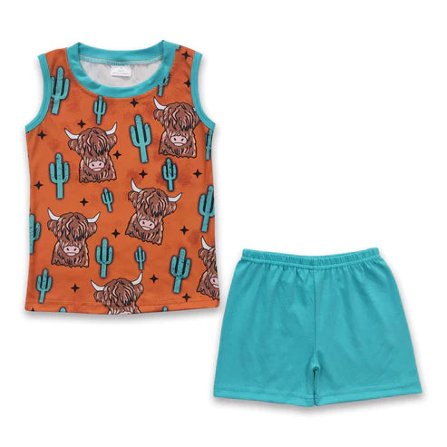 ᴡᴇᴇᴋʟʏ ᴘʀᴇ ᴏʀᴅᴇʀ Cactus and Cows Tank & Shorts Set