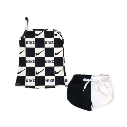 ᴡᴇᴇᴋʟʏ ᴘʀᴇ ᴏʀᴅᴇʀ Black and White Swoosh Tank and Shorts