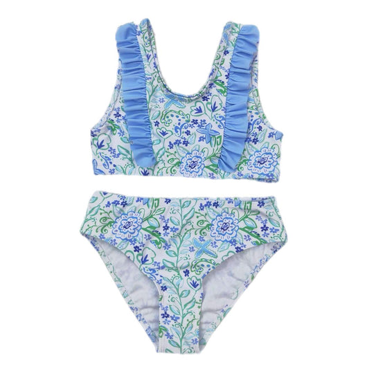 ᴡᴇᴇᴋʟʏ ᴘʀᴇ ᴏʀᴅᴇʀ Blue Floral Two Piece Swim