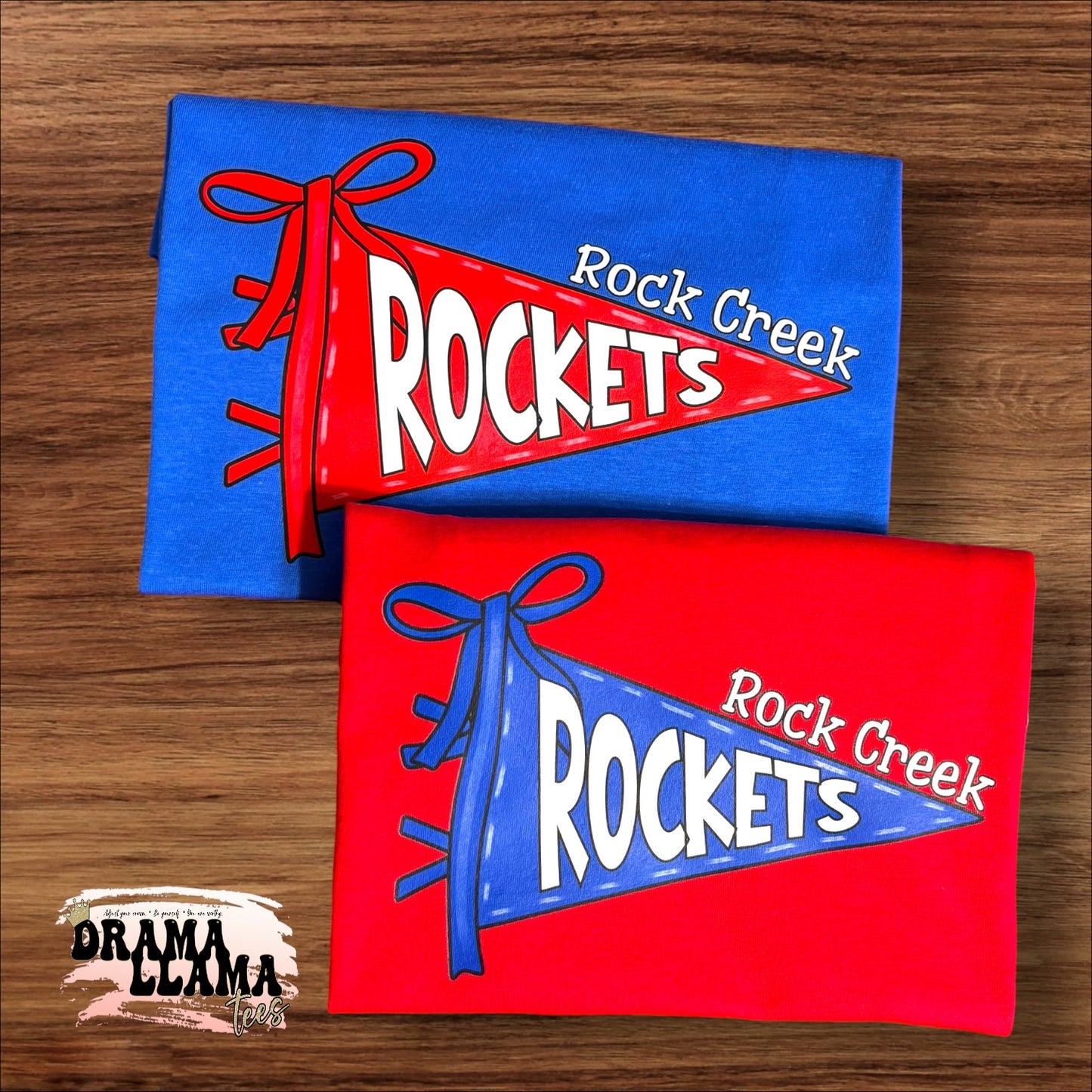 Pennant WITH BOW Spirit COMFORT COLORS Tees | Put team name/info in note box!!