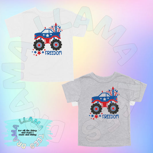 Fourth of July Monster Truck Freedom Tees (Adult Sizes)