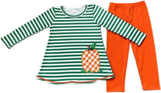 Plaid Pumpkin Striped Tunic Set: Pre-Orders