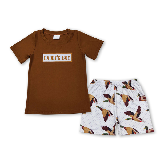 ᴡᴇᴇᴋʟʏ ᴘʀᴇ ᴏʀᴅᴇʀ Embroidered Daddy's Boy Duck Shorts Set
