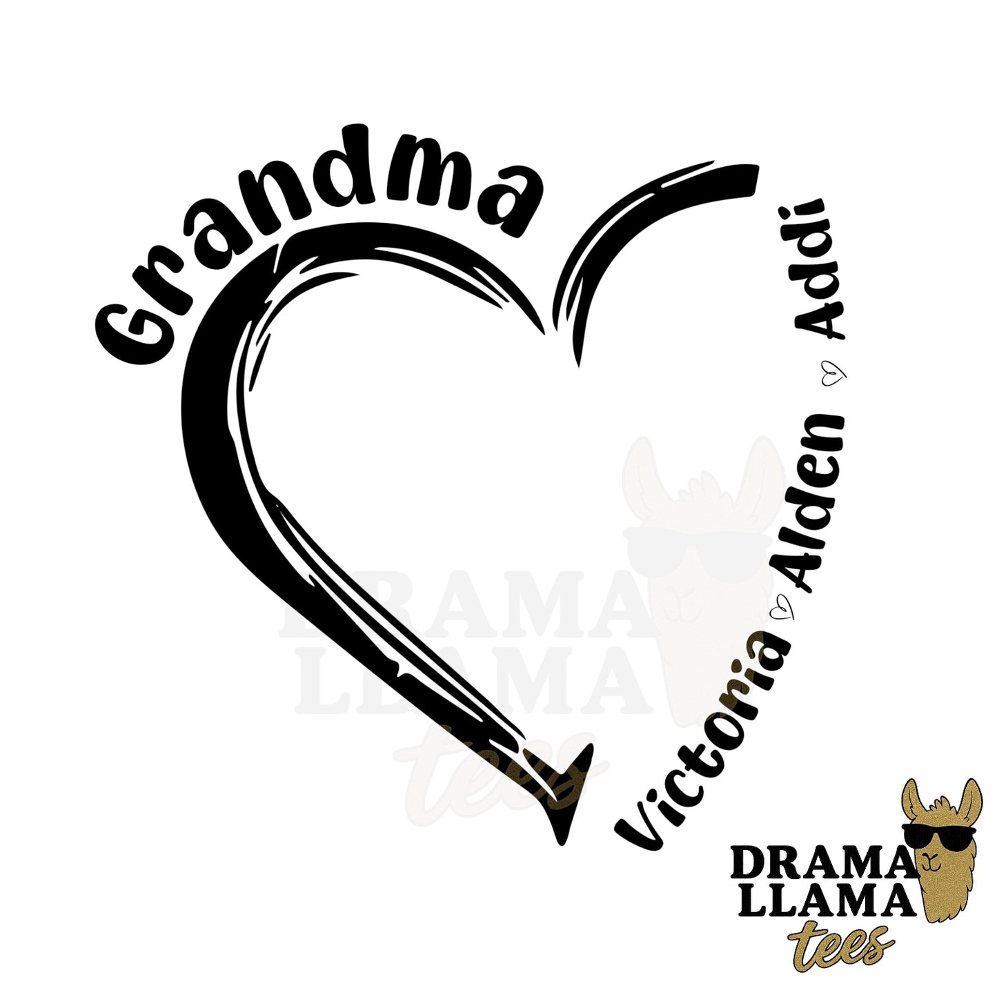 Heart Title Tees- ANY TITLE ANY COLOR (Grandma, Mama, Mommy, Nana...etc) DLTPO