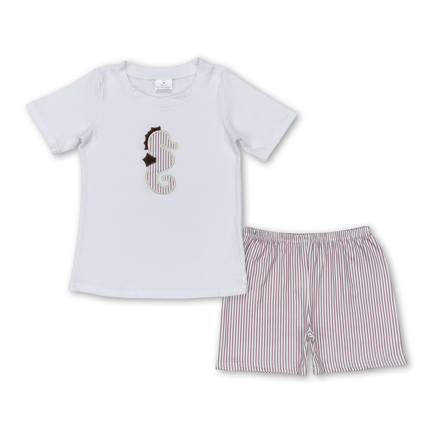 ᴡᴇᴇᴋʟʏ ᴘʀᴇ ᴏʀᴅᴇʀ Embroidered Seahorse Shorts Set