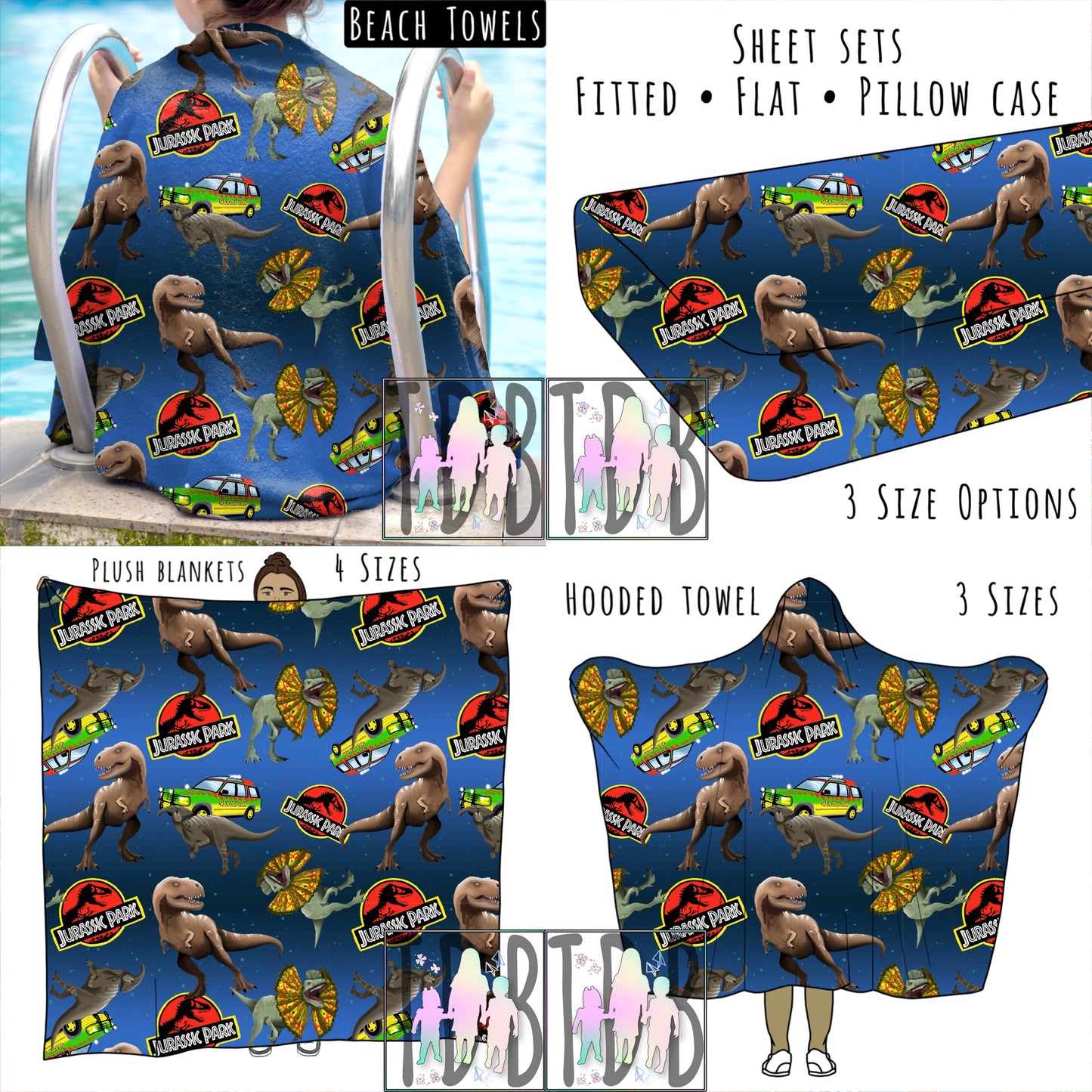 Dino Park Personalized Items ~ Sheets, Pillowcases, Blankets, Towels ~
