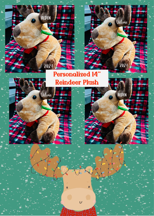 *Limited Quantities* 14" Reindeer Personalized Buddy! ~Can also purchase without personalization~