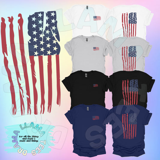 Fourth of July Distressed Flag Tees