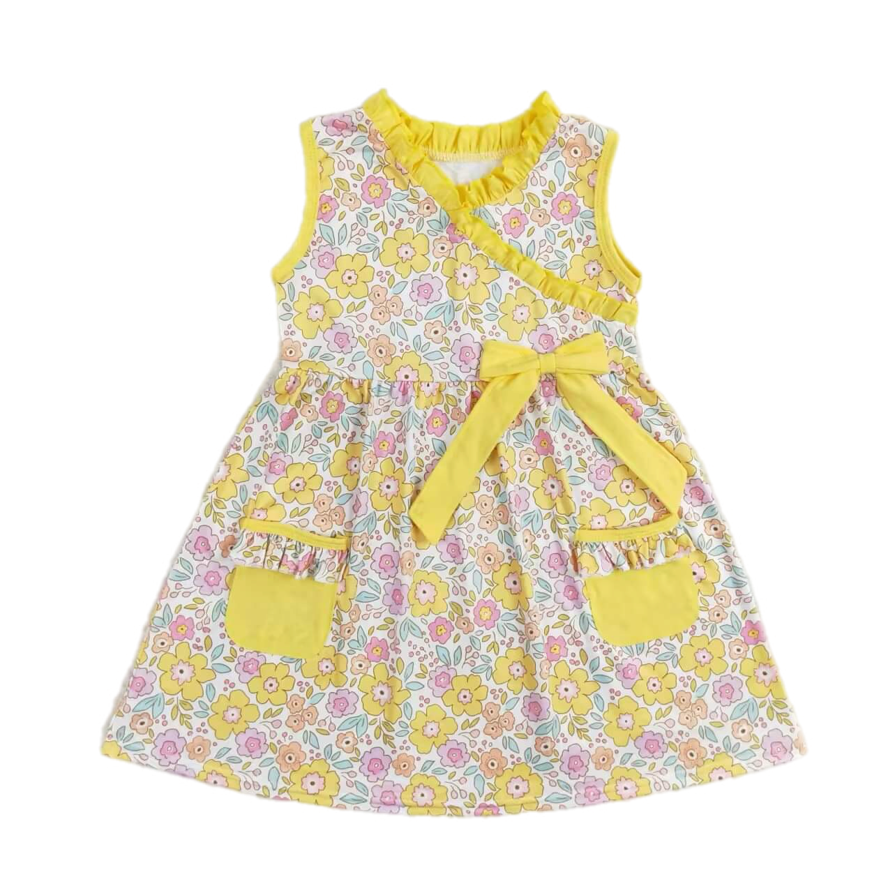 Yellow Ruffle Florals Dress: Pre-Order