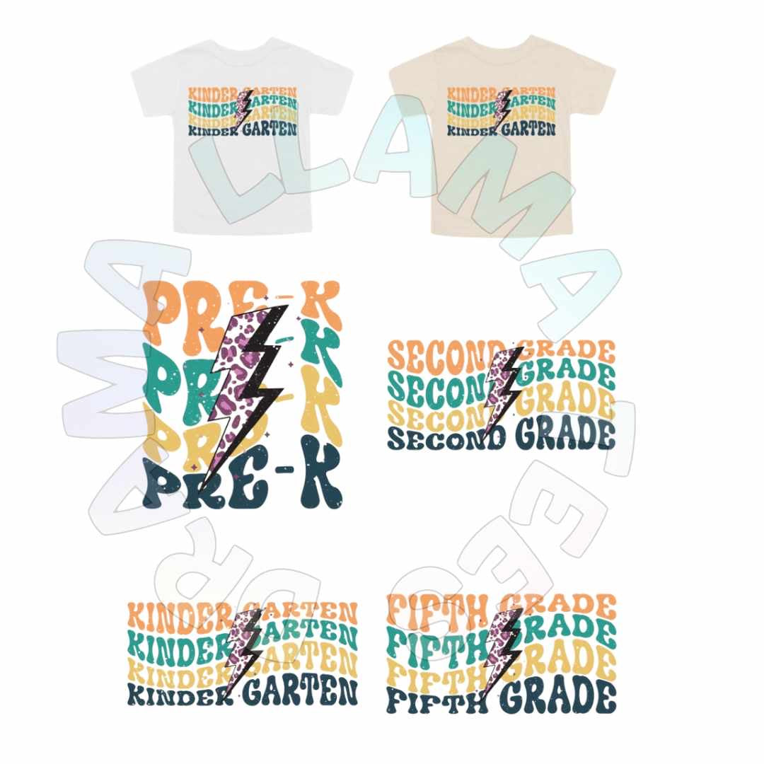 Cheetah Lightning Bolt Grade Tees *multiple color options* (Pre-K to 6th)