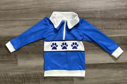 3T  ʀᴇᴀᴅʏ ᴛᴏ ꜱʜɪᴘ! Blue Paw Print Quarter Zip