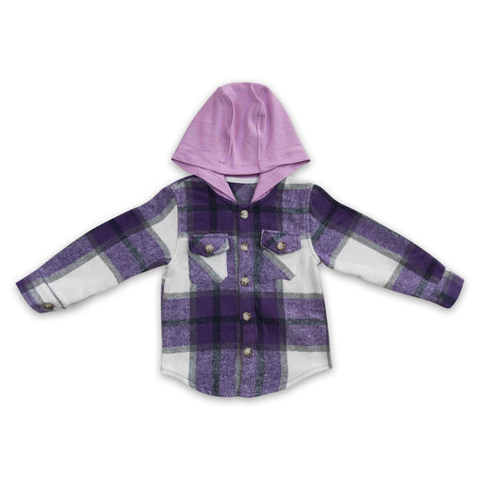 ᴡᴇᴇᴋʟʏ ᴘʀᴇ ᴏʀᴅᴇʀ Flannel- Purple Hooded