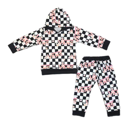 ᴡᴇᴇᴋʟʏ ᴘʀᴇ ᴏʀᴅᴇʀ Inspired Checkered Skateboard Floral Hoodie Set