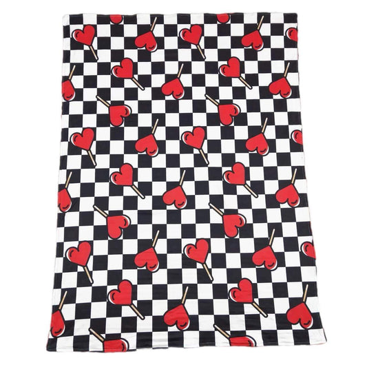 ᴡᴇᴇᴋʟʏ ᴘʀᴇ ᴏʀᴅᴇʀ Blanket- Checkered Heart Suckers 30x40"