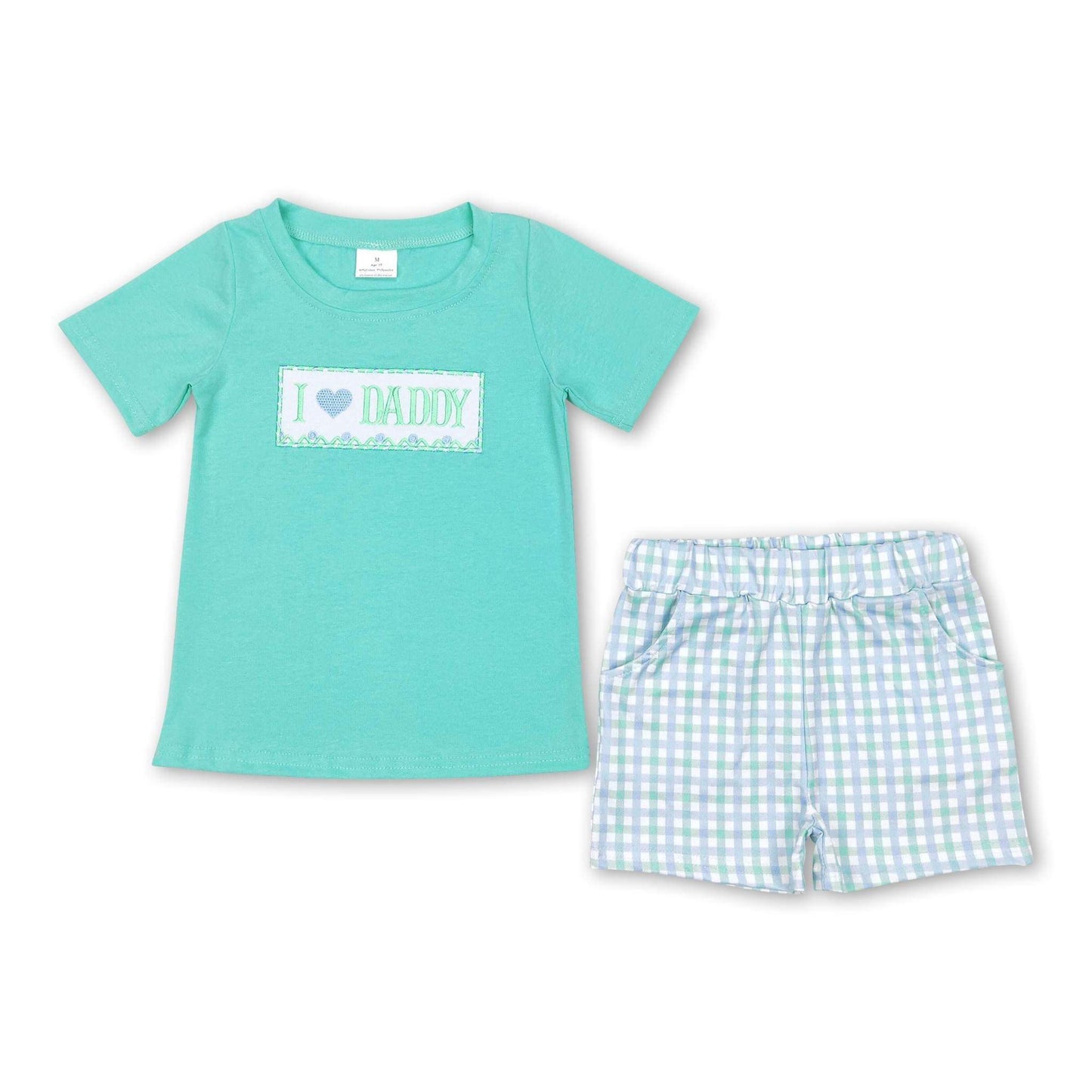 ᴡᴇᴇᴋʟʏ ᴘʀᴇ ᴏʀᴅᴇʀ Embroidered I <3 Dad Shorts Set