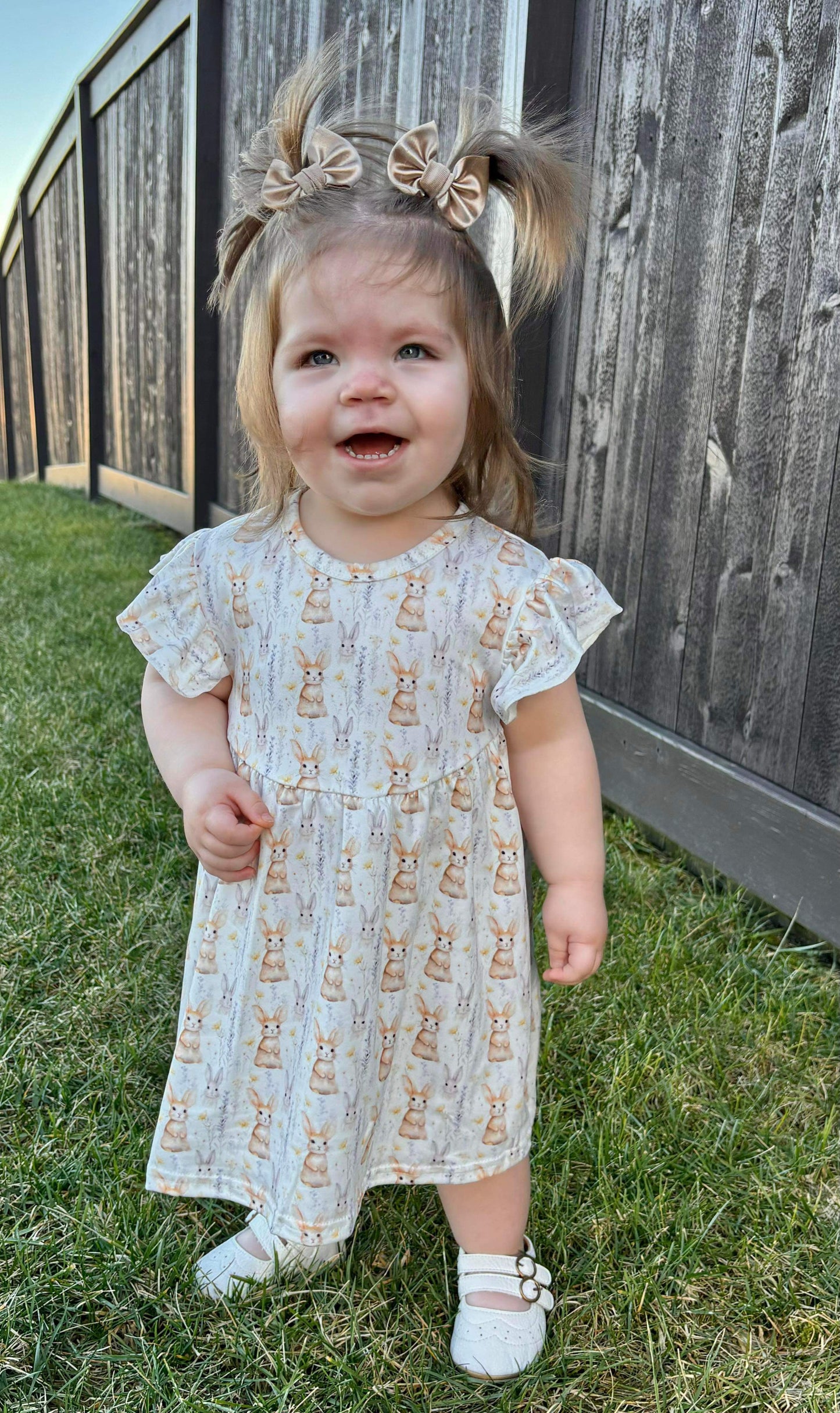 12-18mo 2T  ʀᴇᴀᴅʏ ᴛᴏ ꜱʜɪᴘ! Sweet Floral Bunnies Dress- A TDB Exclusive