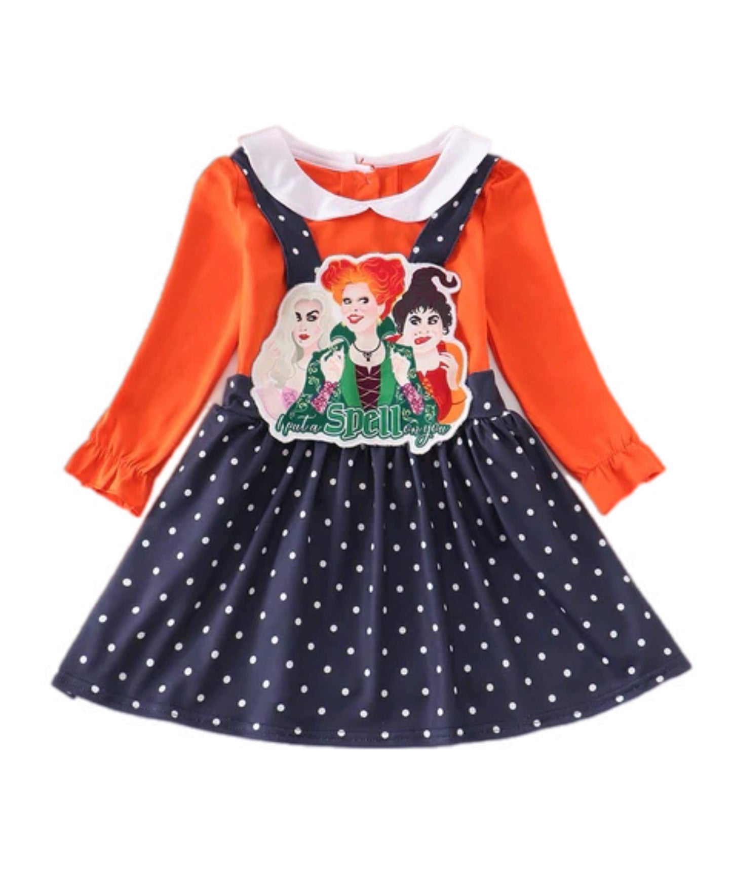 2T 3T 4T 5T 6T  ʀᴇᴀᴅʏ ᴛᴏ ꜱʜɪᴘ! Halloween Sisters Dress and Top Set