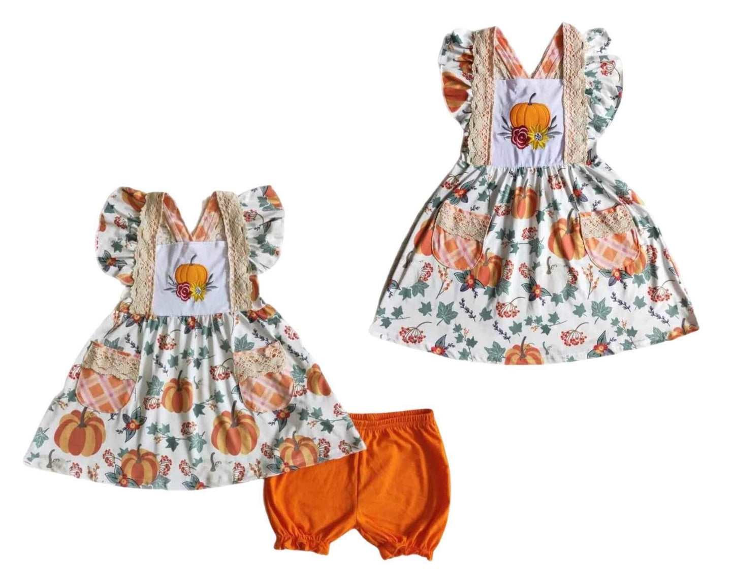 ᴡᴇᴇᴋʟʏ ᴘʀᴇ ᴏʀᴅᴇʀ Floral Pumpkin Dress or Shorts Set