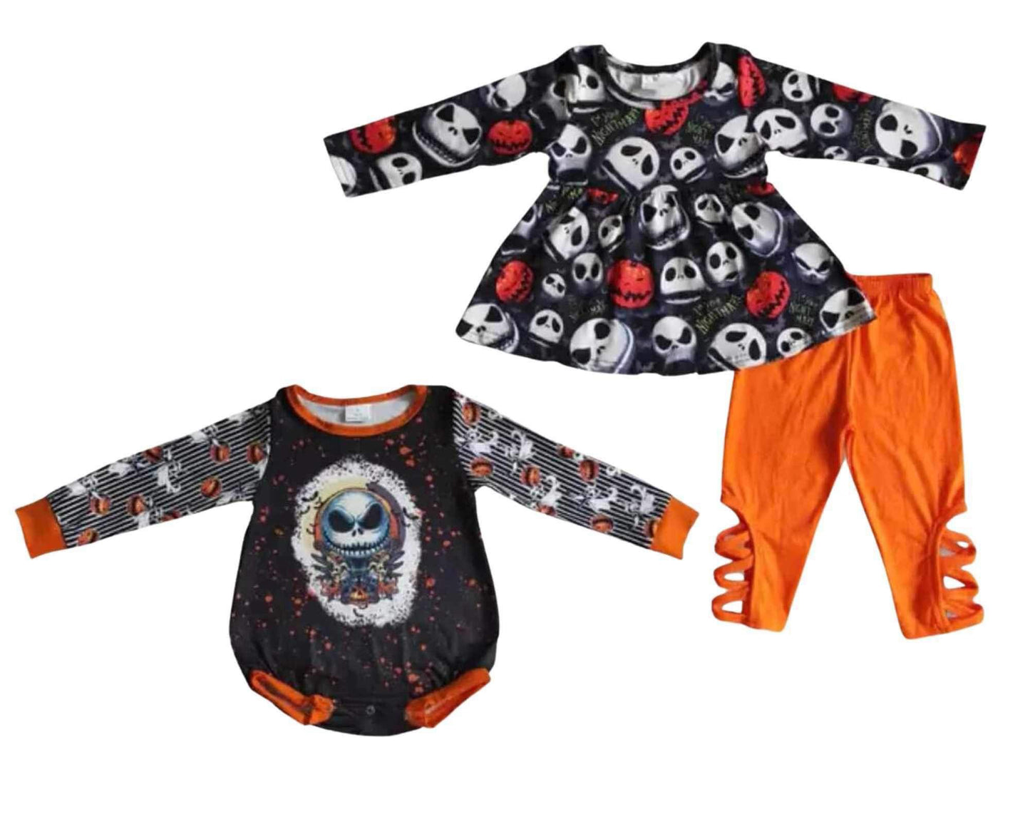 ᴡᴇᴇᴋʟʏ ᴘʀᴇ ᴏʀᴅᴇʀ Halloween Jack Pants Set & Bubble Romper