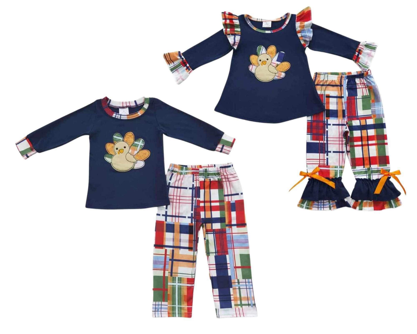 ᴡᴇᴇᴋʟʏ ᴘʀᴇ ᴏʀᴅᴇʀ Thanksgiving Embroidered Plaid Turkey Sets