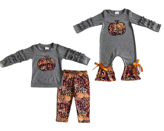 ᴡᴇᴇᴋʟʏ ᴘʀᴇ ᴏʀᴅᴇʀ Embroidered Ruffle Animal Print Pumpkin Pants Set & Romper