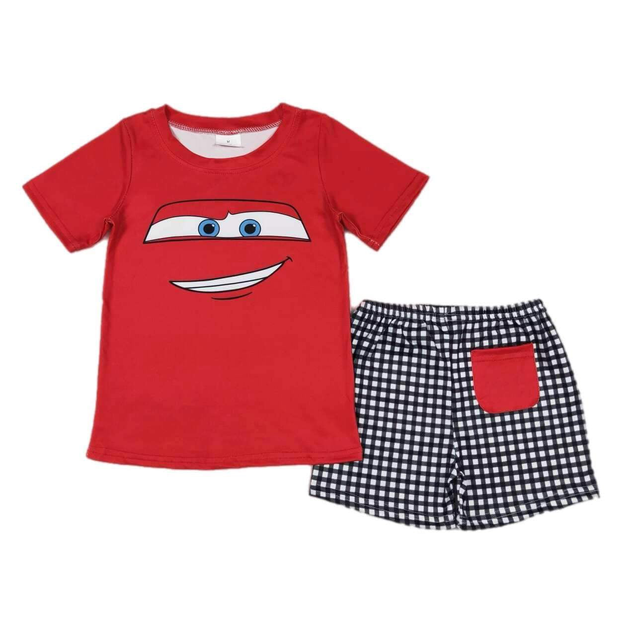 ᴡᴇᴇᴋʟʏ ᴘʀᴇ ᴏʀᴅᴇʀ Cars Checkered Shorts Set