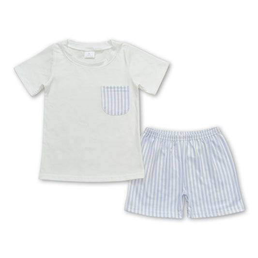 ᴡᴇᴇᴋʟʏ ᴘʀᴇ ᴏʀᴅᴇʀ Striped Pocket Tee Shorts Set