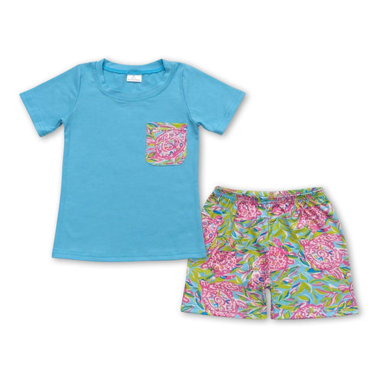 ᴡᴇᴇᴋʟʏ ᴘʀᴇ ᴏʀᴅᴇʀ Turtle Pocket Tee Shorts Set