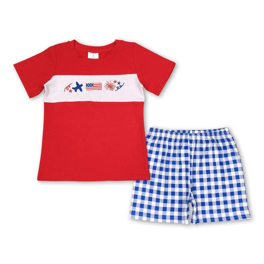 ᴡᴇᴇᴋʟʏ ᴘʀᴇ ᴏʀᴅᴇʀ 4th of July Embroidered Shorts Set