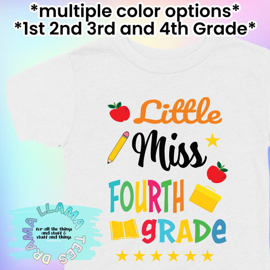 Back to School Little Miss ✨Grade✨ Tees *multiple color options* (1st-4th)